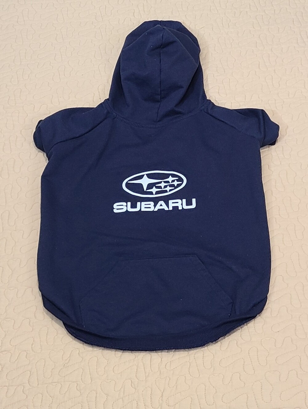 Dog & Company Subaru Motors logo doggie hoodie size XL